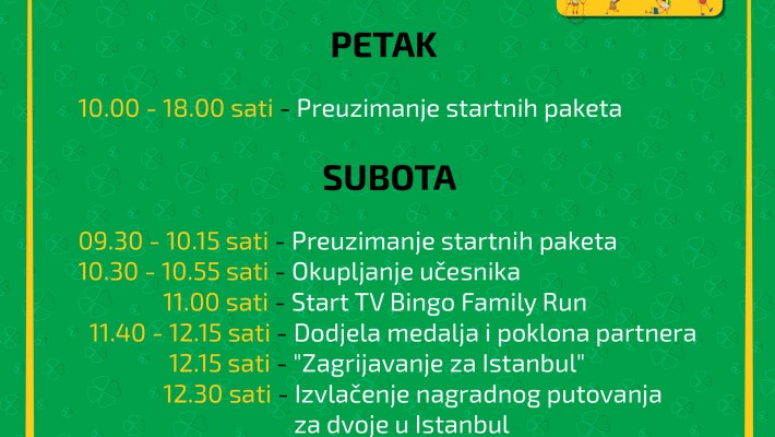 Dobrodo&scaron;li na TV Bingo Family Run! 